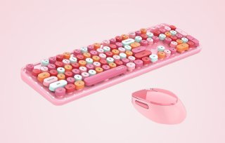 MOFII Sweet 2.4G Vezeték nélküli billentyűzet + egér készlet - pink