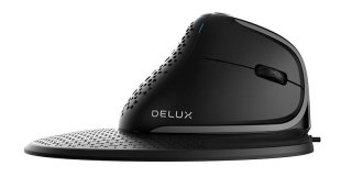 Delux M618XSD vezeték nélküli vertikális, ergonomikus egér Bluetooth + 2.4GHz RGB - Fekete