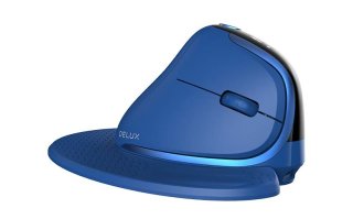 Delux M618XSD vezeték nélküli vertikális, ergonomikus egér Bluetooth + 2.4GHz RGB - Kék