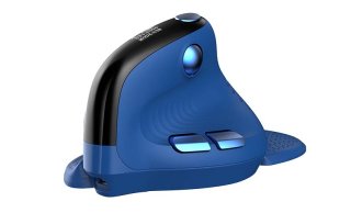 Delux M618XSD vezeték nélküli vertikális, ergonomikus egér Bluetooth + 2.4GHz RGB - Kék
