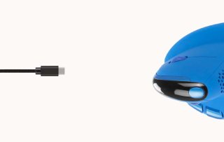 Delux M618XSD vezeték nélküli vertikális, ergonomikus egér Bluetooth + 2.4GHz RGB - Kék