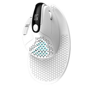 Delux M618XSD vezeték nélküli vertikális, ergonomikus egér Bluetooth + 2.4GHz RGB - Fehér