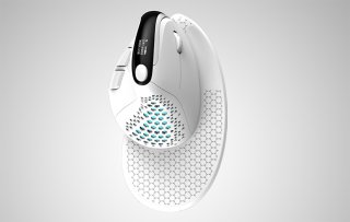 Delux M618XSD vezeték nélküli vertikális, ergonomikus egér Bluetooth + 2.4GHz RGB - Fehér