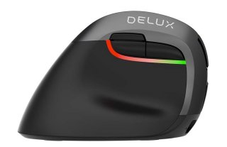 Delux M618ZD vezeték nélküli vertikális, balkezes egér Bluetooth + 2.4GHz - Fekete