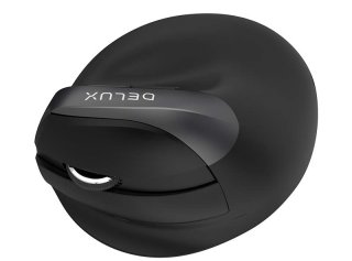 Delux M618ZD vezeték nélküli vertikális, balkezes egér Bluetooth + 2.4GHz - Fekete