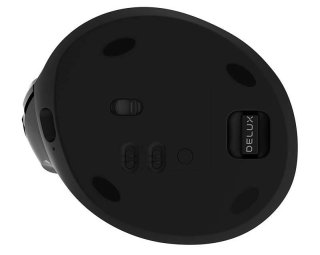 Delux M618ZD vezeték nélküli vertikális, balkezes egér Bluetooth + 2.4GHz - Fekete