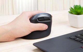 Delux M618ZD vezeték nélküli vertikális, balkezes egér Bluetooth + 2.4GHz - Fekete