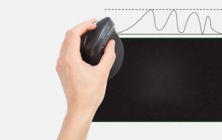 Delux M618ZD vezeték nélküli vertikális, balkezes egér Bluetooth + 2.4GHz - Fekete