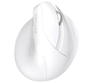 Delux M618Mini DB vezeték nélküli vertikális egér Bluetooth + 2.4GHz RGB - Fehér