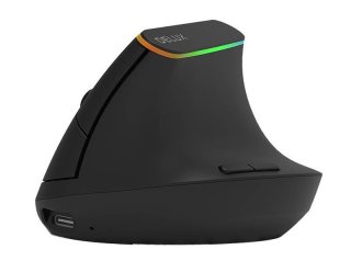 Delux M618DB vezeték nélküli vertikális egér Bluetooth + 2.4GHz RGB - Fekete