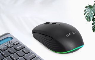 Delux M523DB vezeték nélküli egér Bluetooth + 2.4GHz - Fekete