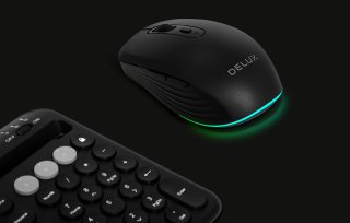 Delux M523DB vezeték nélküli egér Bluetooth + 2.4GHz - Fekete