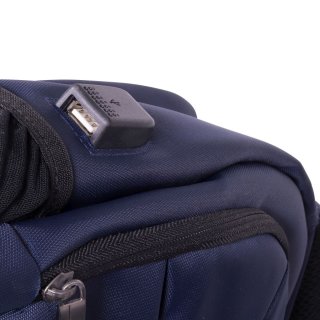 TOO 15,6" lopásbiztos/USB portos kék hátizsák