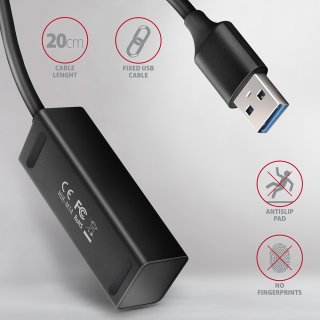 Axagon HUE-M1A 4 portos USB3.0 mini HUB - fekete