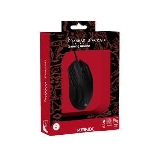 Konix Drakkar Shaman Vezetékes Gamer Egér - Fekete-Piros