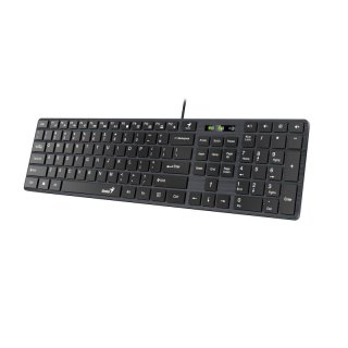 Genius Billentyűzet/Egér Kit - SlimStar C126 (Vezetékes, USB, vékony, optikai egér, fekete)