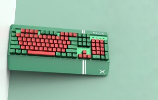 Delux KM17DB Vezeték Nélküli Mechanikus Gamer Billentyűzet - Angol kiosztás