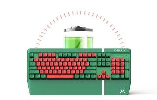 Delux KM17DB Vezeték Nélküli Mechanikus Gamer Billentyűzet - Angol kiosztás