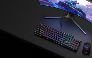 Delux KM55 Mechanikus Gamer Billentyűzet - Angol kiosztás