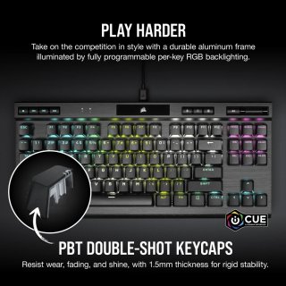 Corsair K70 TKL Mechanikus Gamer Billentyűzet - Angol kiosztás