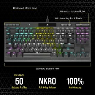 Corsair K70 TKL Mechanikus Gamer Billentyűzet - Angol kiosztás