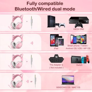 Onikuma B20 Cicafüles Vezeték Nélküli Gamer Headset