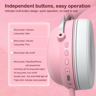 Onikuma B20 Cicafüles Vezeték Nélküli Gamer Headset