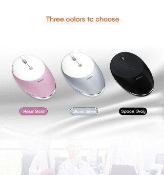 Meetion MT-R600 Rechargeable Wireless Mouse - Rose gold
