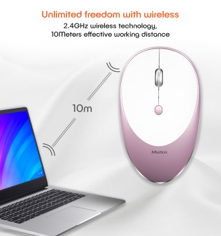 Meetion MT-R600 Rechargeable Wireless Mouse - Rose gold