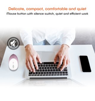 Meetion MT-R600 Rechargeable Wireless Mouse - Rose gold