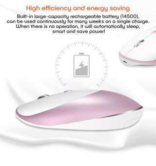 Meetion MT-R600 Rechargeable Wireless Mouse - Rose gold