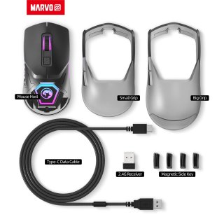 Marvo Z FIT PRO G1W WH RGB Vezeték Nélküli Gamer Egér - Fehér