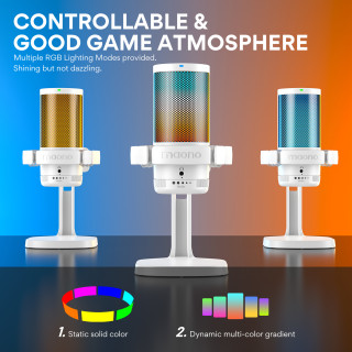 MAONO DGM20 USB Streamer/Gamer Mikrofon RGB - Fehér