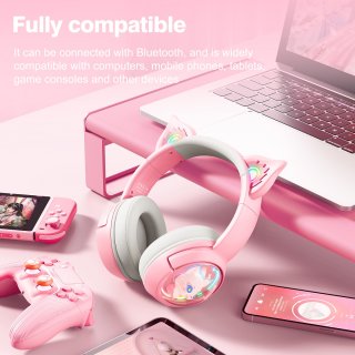 Onikuma B5 Vezeték nélküli Gaming headset - Pink - Cicafüles