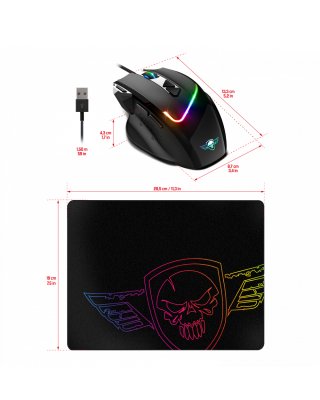 Spirit of Gamer PRO-M3 RGB Vezetékes gamer egér + egérpad