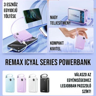 Remax Icyal Series RPP-663 Gyorstöltő Powerbank 20000mAh - Kék