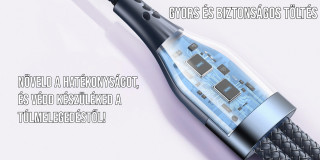 Remax Whirly Series 3 az 1-ben USB-A-Type-C-microUSB-Lightning töltő kábel 66W - 1,2m