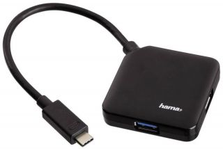 HAMA USB 3.1 Type-C Gen.1 HUB (4xUSB) Fekete