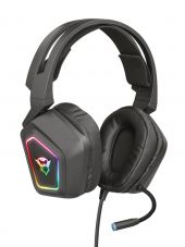 Trust GXT450 Blizz RGB 7.1 Surround Gamer fejhallgató - fekete, mikrofonos, gaming, USB