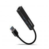 Axagon HMA-GL3A 3 portos USB3.2 Gen 1 fekete HUB Gigabit LAN porttal - Dokkoló / Kártyaolvasó / USB Hub