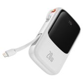 Baseus Qpow Pro Powerbank Lightning kábellel 10000mAh 20W Fehér