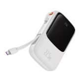 Baseus Qpow Pro Powerbank USB-C kábellel 10000mAh 22,5W Fehér