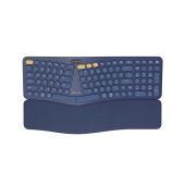 Delux GM903CV BT+2.4G Vezeték nélküli ergonomikus billentyűzet (kék), USB, vezeték nélküli, wireless
