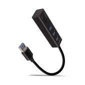 Axagon HMA-CR3A 3portos USB 3.2 Gen 2 fekete HUB kártyaolvasóval
