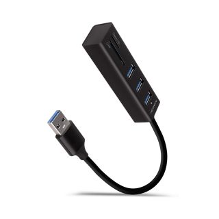 Axagon HMA-CR3A 3portos USB 3.2 Gen 2 fekete HUB kártyaolvasóval