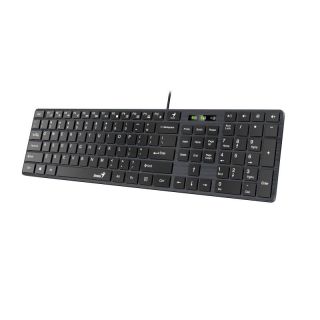 Genius Billentyűzet/Egér Kit - SlimStar C126 (Vezetékes, USB, vékony, optikai egér, fekete)