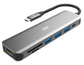 Silicon Power SU20 7in1 USB Type-C HUB - Dokkoló / Kártyaolvasó / USB Hub