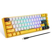 Motospeed BK67 - Bluetooth - Sárga - Red Switch - Bluetooth Mechanikus Gaming Billentyűzet (Angol Kiosztás!) - 1 év garancia - Billentyűzetek