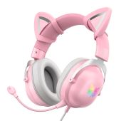 Onikuma X11 Gaming Fejhallgató - Pink - Cicafüles - Headset