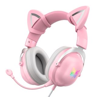 Onikuma X11 Gaming Fejhallgató - Pink - Cicafüles